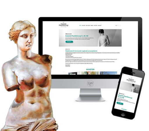 Ny hemsida till Plastikkirurgi E.L.W. skapad av Precis Reklam, din webbyrå i Gävle.
