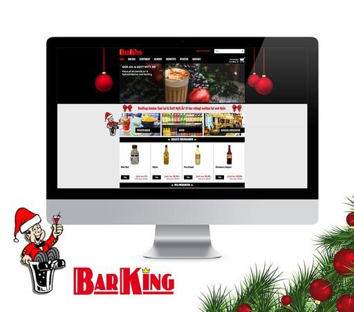 Juldekorerad hemsida till BarKing, shot- & drinkspecialisten.